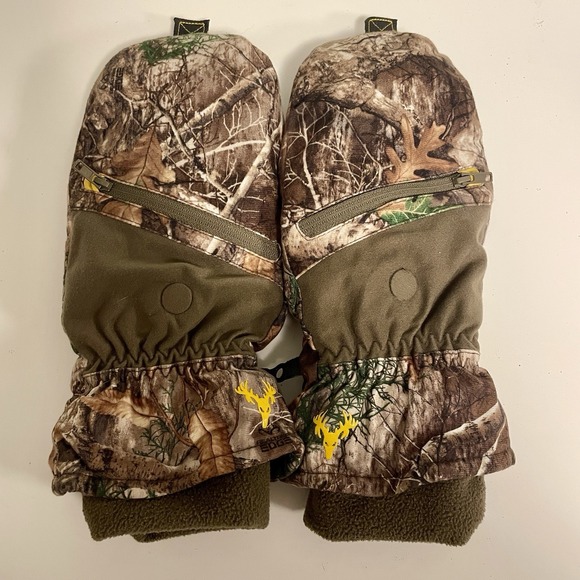 Hot Shot Men's Camo Huntsman Pop-Top Mittens Outdoor Hunting Camouflage - Picture 1 of 6